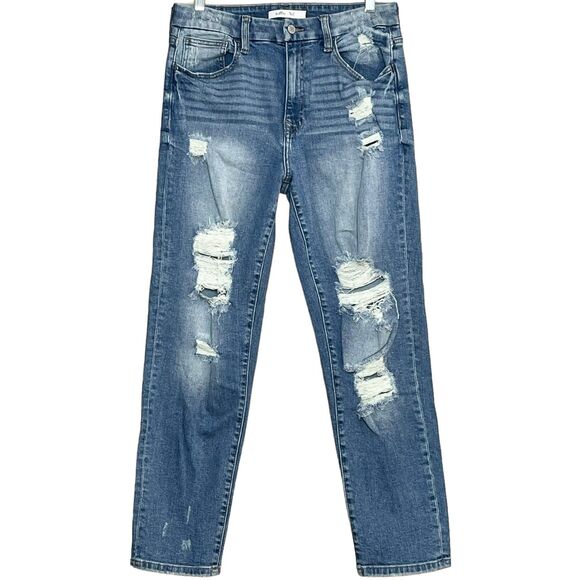 Willow Denim - Willow & Root High Rise Mom Fit Jeans Size 29 Denim Distressed Stretch Casual
